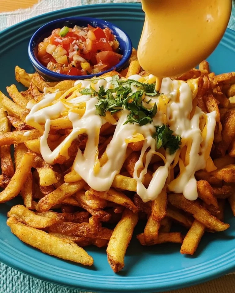 Homemade Taco Bell Nacho Fries with cheese and seasonings on a plate