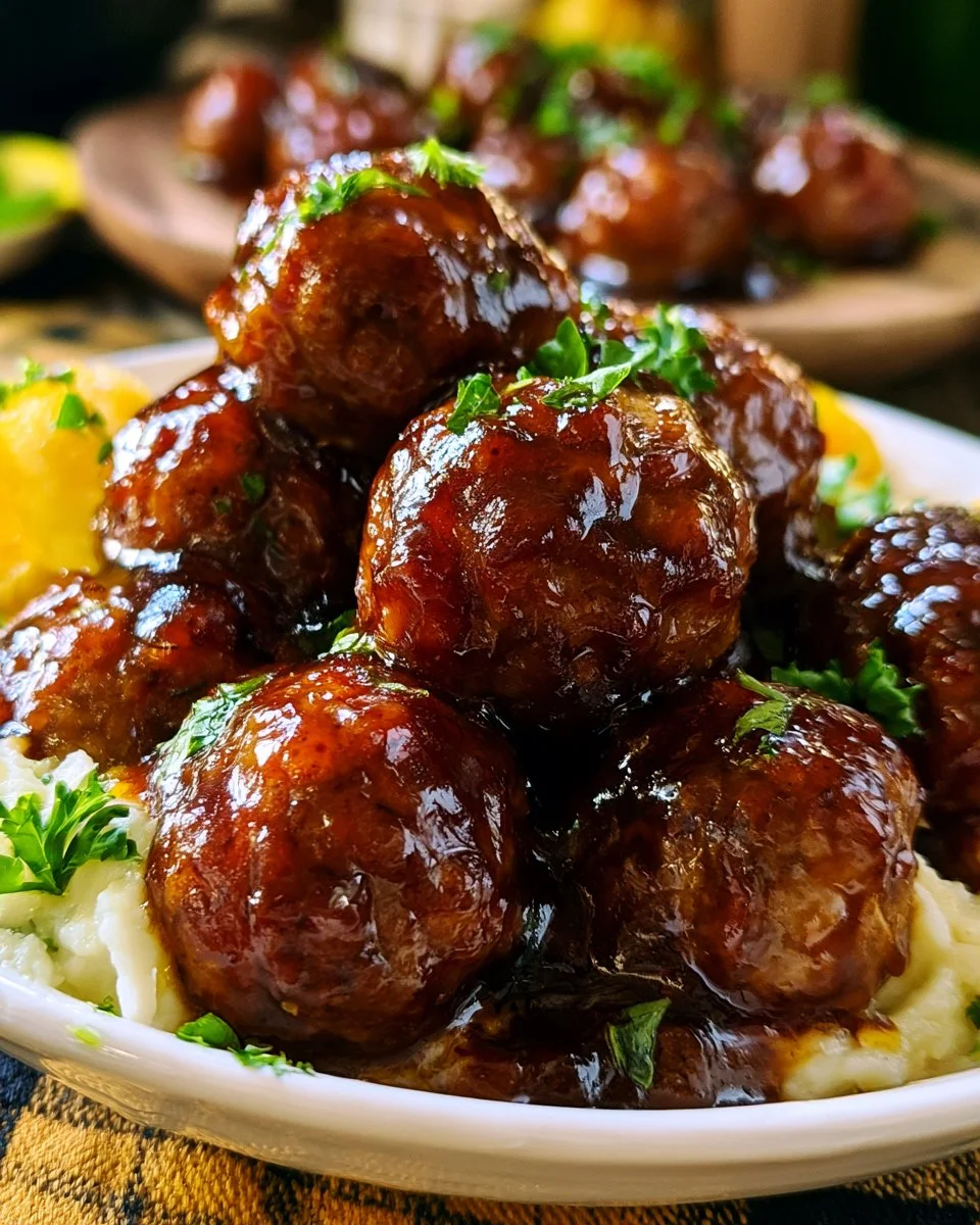 Delicious Crockpot Mississippi Meatballs served with a savory sauce.