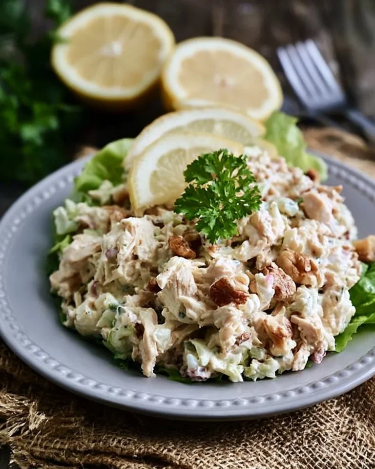 Delicious copycat Chick-fil-A chicken salad in a bowl, garnished with herbs