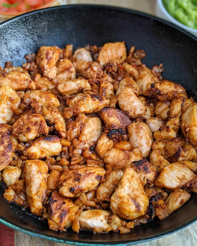 A delicious plate of homemade Chipotle Chicken served with rice and toppings.