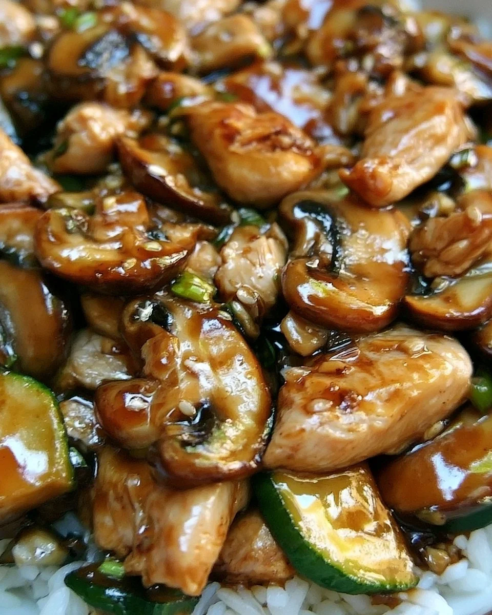 Delicious Mushroom Chicken Panda Express copycat dish served on a plate