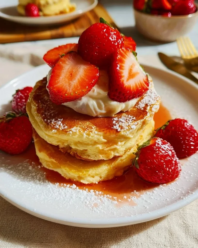 Delicious New York cheesecake pancakes inspired by IHOP recipe