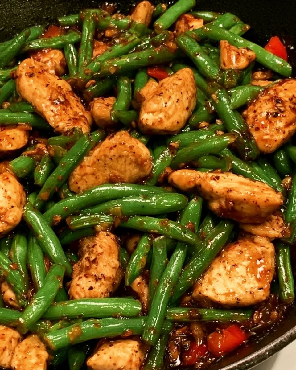 Delicious Panda Express String Bean Chicken with fresh string beans and tender chicken