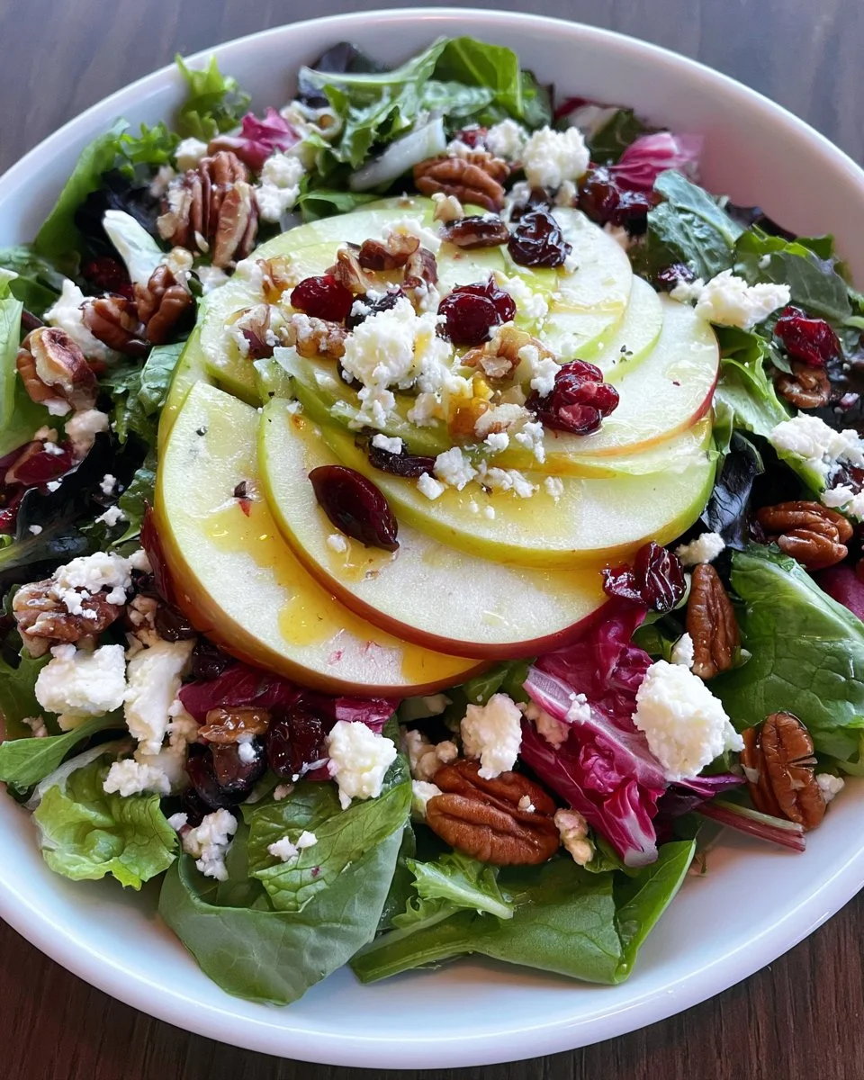 Delicious Fuji Apple Salad inspired by Panera's recipe for a healthy lunch.