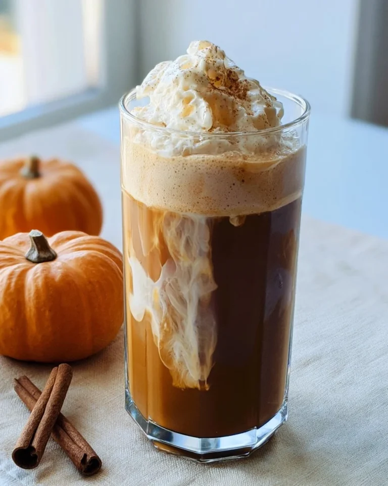 Pumpkin Cream Cold Brew Recipe garnished with cream and spices