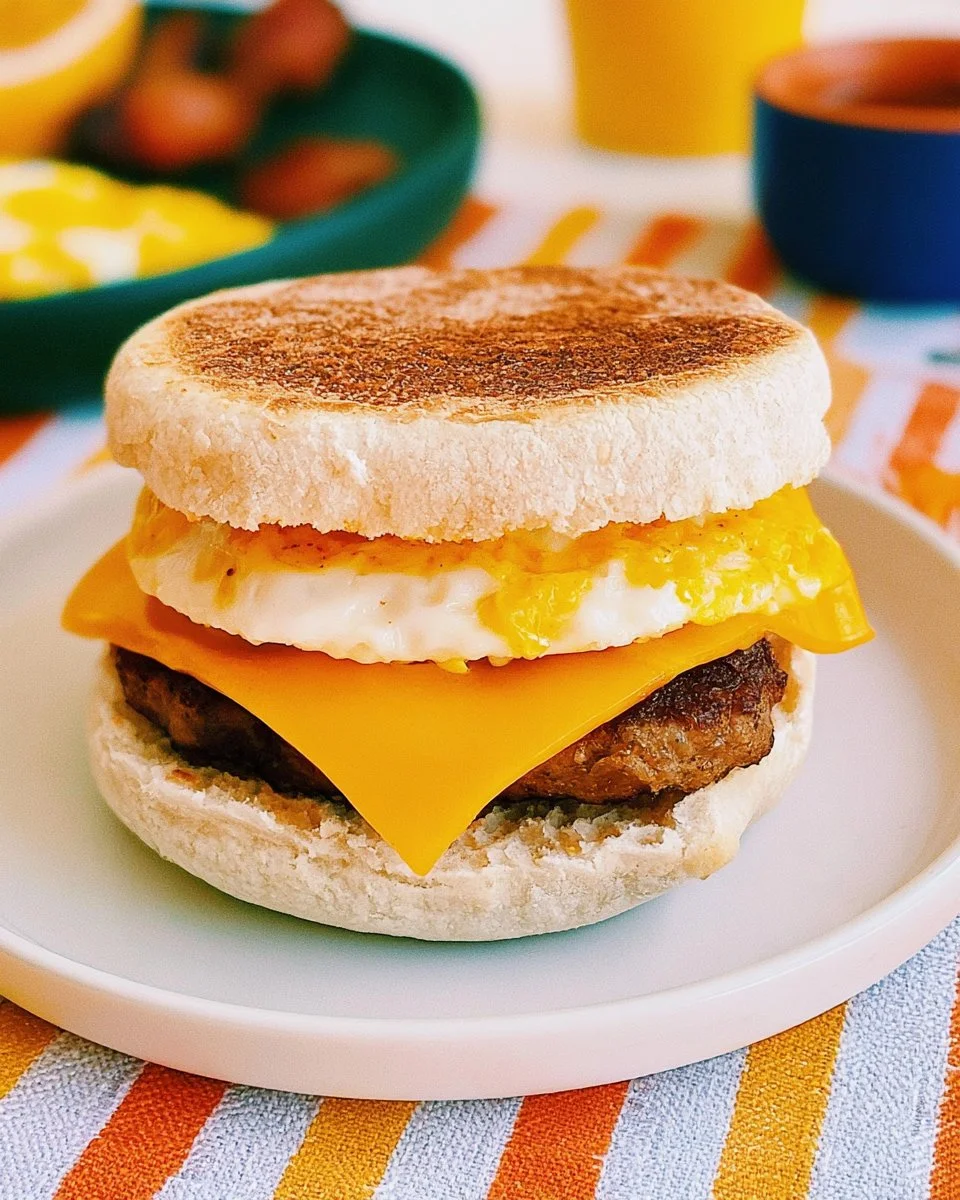 Homemade Sausage and Egg McMuffin inspired by McDonald's recipe
