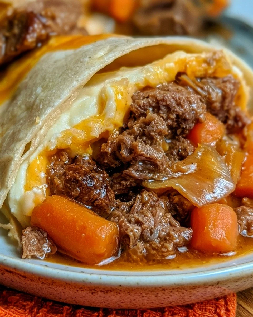 Delicious slow cooker pot roast served with vegetables and herbs
