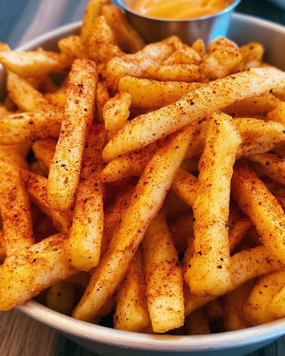 Homemade Taco Bell Nacho Fries with cheese sauce and toppings
