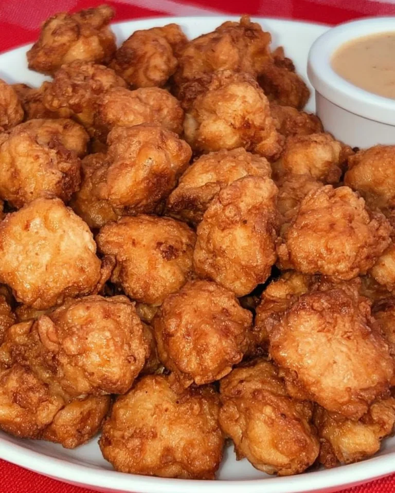 Homemade copycat Chick Fil A Nuggets served with dipping sauce