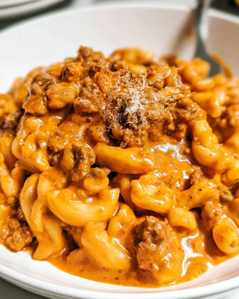 Delicious homemade Hamburger Helper served in a bowl