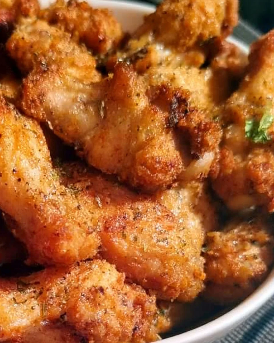Delicious Wingstop Lemon Pepper Wings served with a side of ranch dipping sauce.
